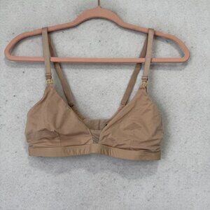 Pepper Bralette Womens Medium Beige Wireless Bra Top Hook Back Adjustable Strap